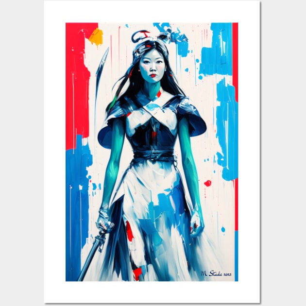 Asian warrior woman 3 Wall Art by Stades